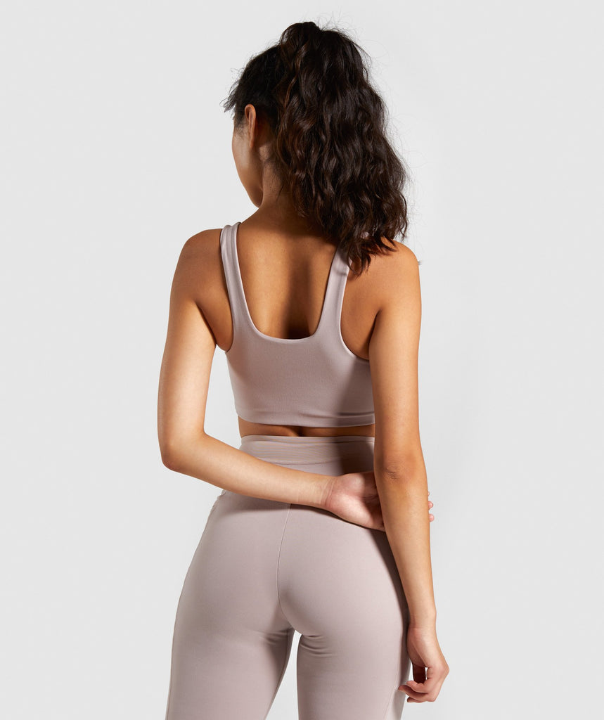 Gymshark Dreamy Sports Bra Taupe/White Gymshark