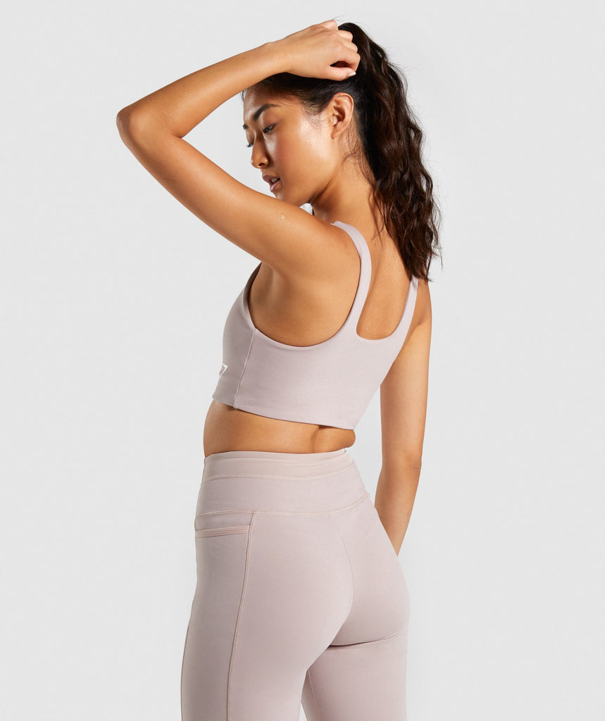Gymshark Dreamy Sports Bra Taupe/White Gymshark