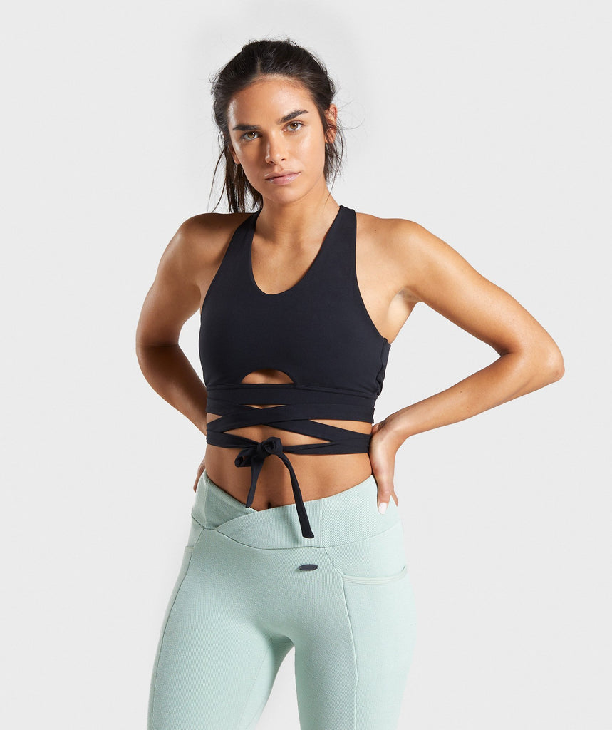 Gymshark Poise Wrap Around Bralette Black Gymshark