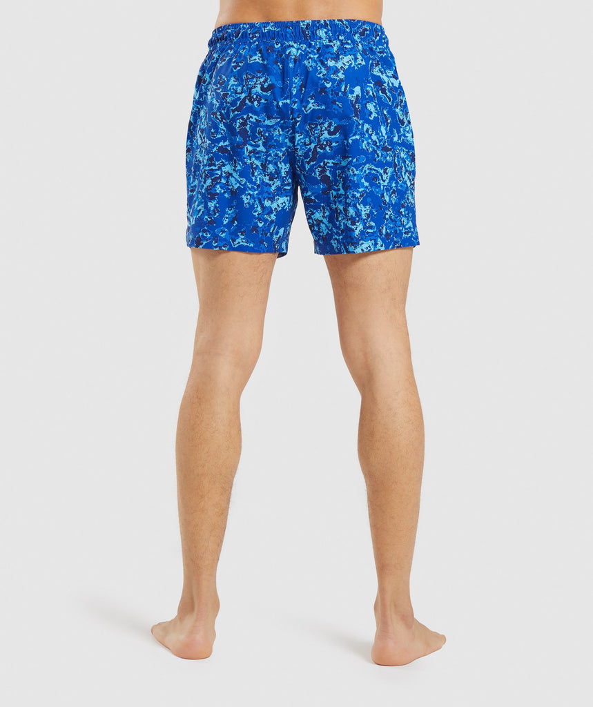 Gymshark Swim Shorts Blue Water Print Gymshark