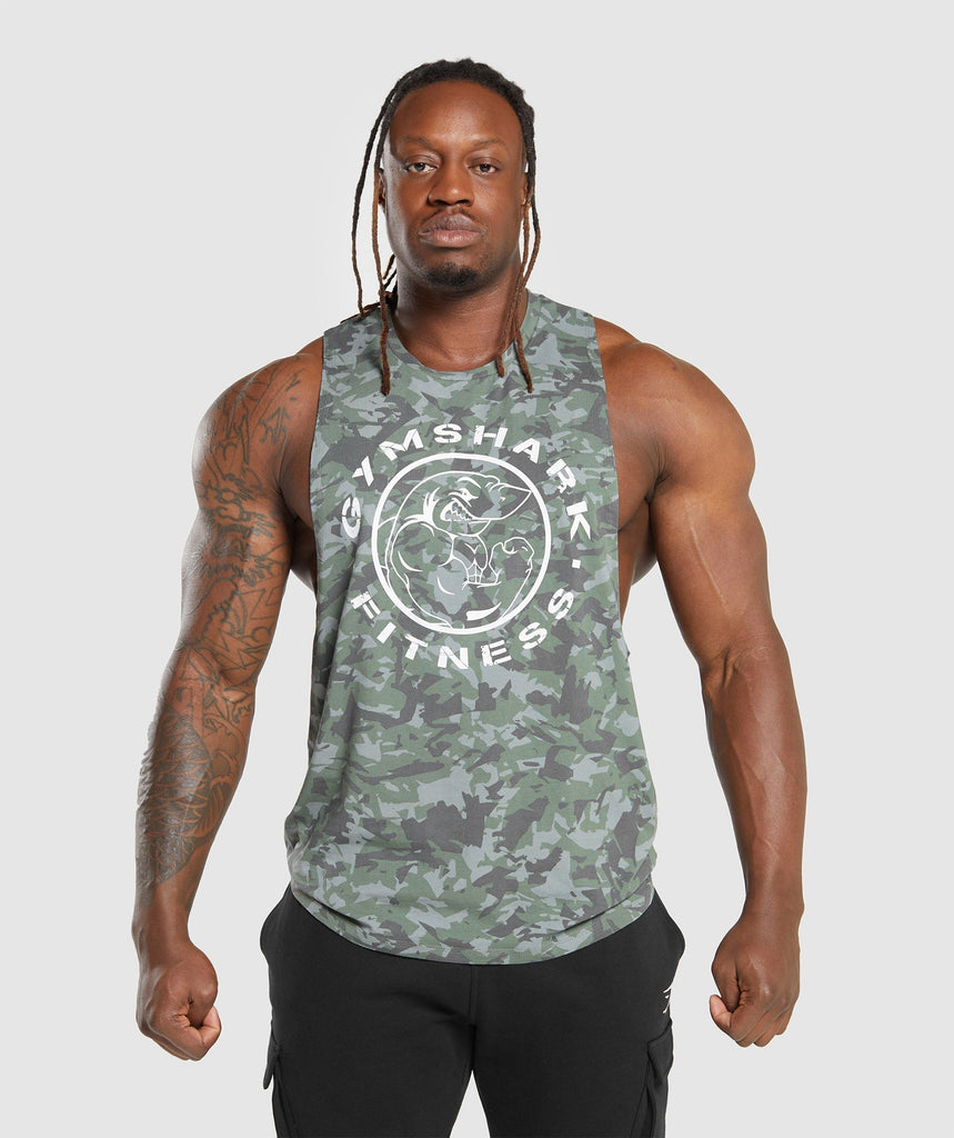 Gymshark Legacy Drop Arm Tank - Unit Green 1