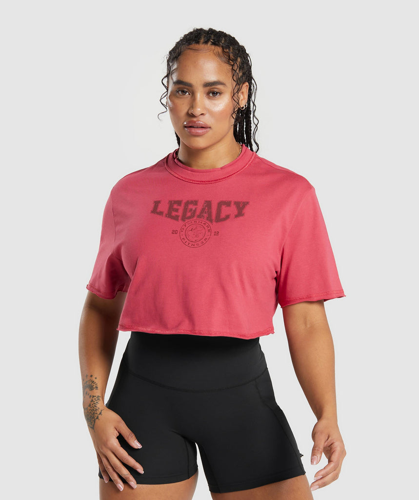 Gymshark Legacy Graphic Crop Top - Vintage Pink 1