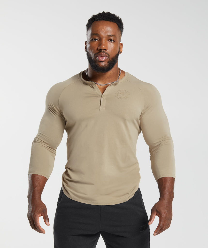 Gymshark Legacy Henley - Desert Beige 1