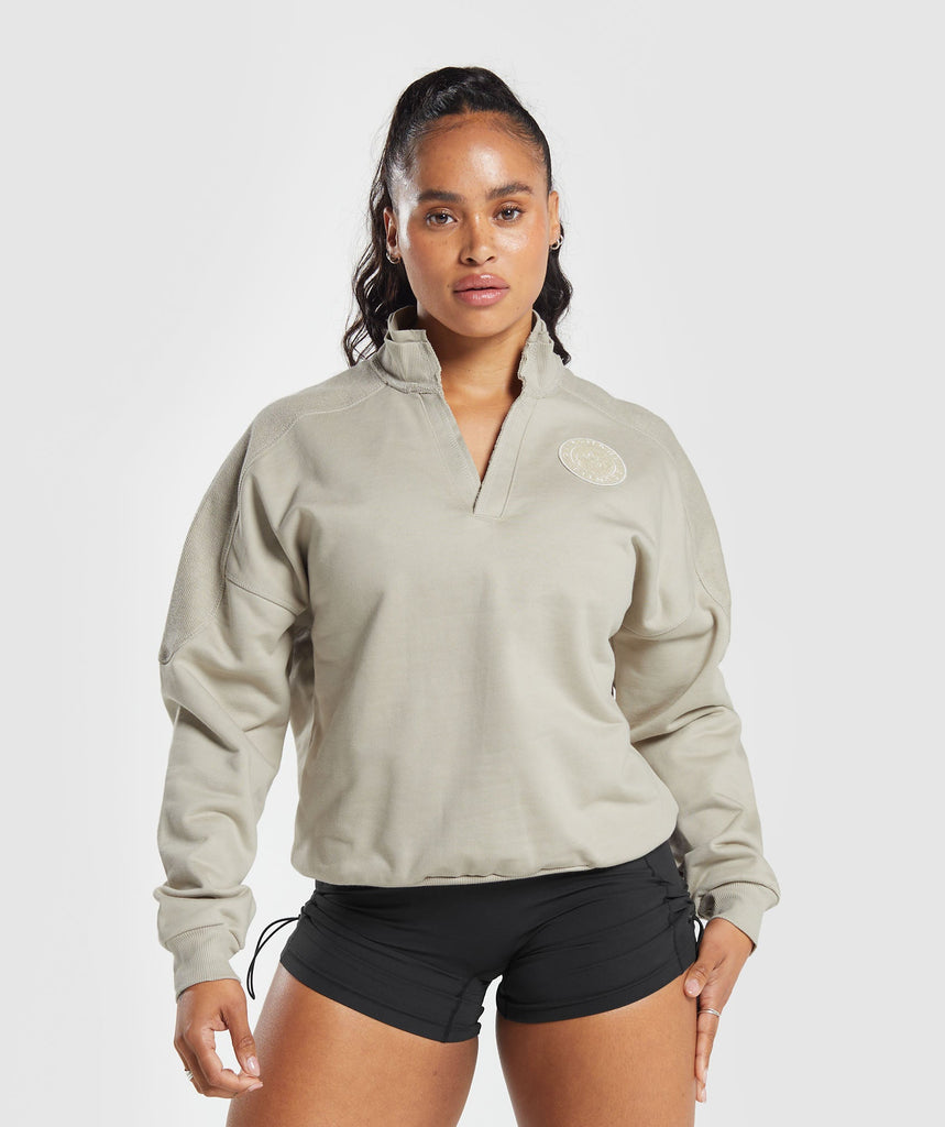 Gymshark Legacy Oversized Sweatshirt - Washed Stone Brown 1