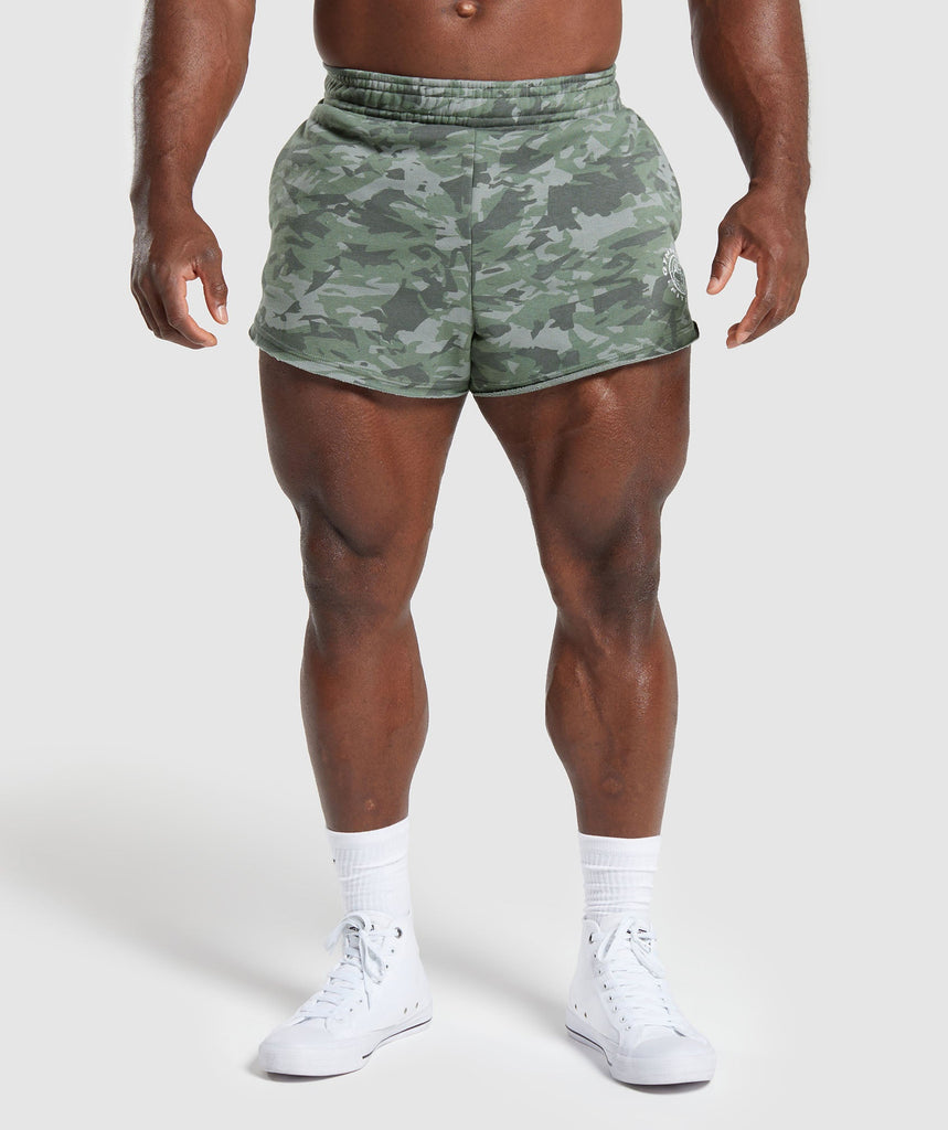 Gymshark Legacy Printed 4" Shorts - Unit Green 1