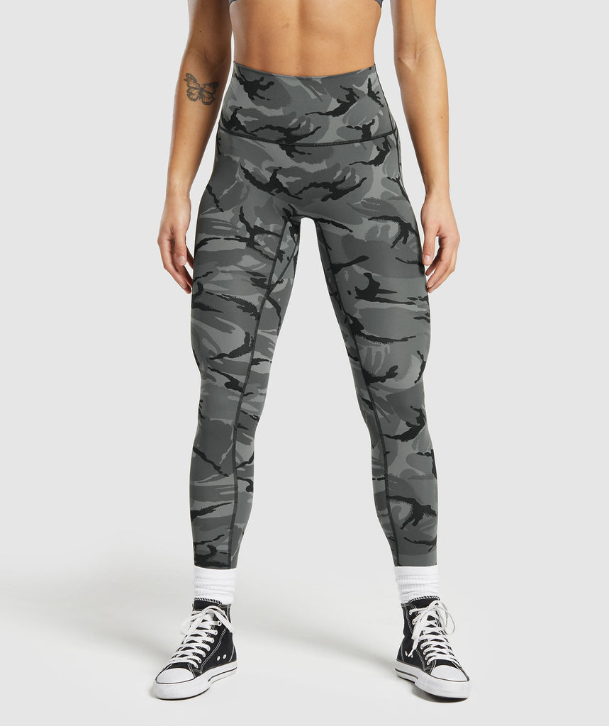 Gymshark Legacy Printed Regular Leggings - Pitch Grey 1